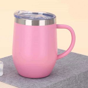 Simple 304 Stainless Steel <b>Coffee</b> Mug Portable Car Thermos Business Office Gift Dual-Drink Mug - Product Image 2