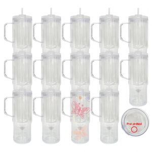 Custom Logo 40Oz Double Wall Plastic Tumbler Handle With Pre-Drilled Hole and Silicone Plug - Product Image 1