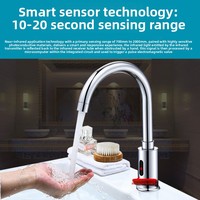 Robinet à capteur automatique pivotant à 360 degrés en laiton massif, sans contact, intelligent, à infrarouge, avec cartouche céramique, pour évier de cuisine et salle de bain