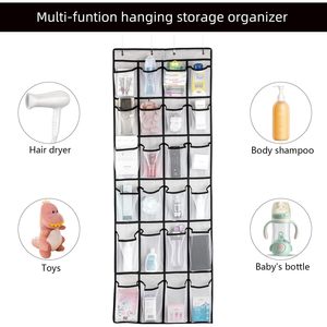 Hanging <b>Shoe</b> Organizer 24 Mesh Pockets Over Door Rack 5+ Layers Multifunction for <b>Shoes</b> Storage White - Product Image 5