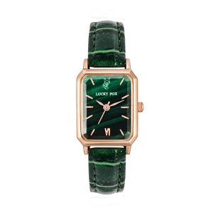 Relojes de Lujo para Mujer, Esfera Pequeña, Esfera Verde, Correa con Presilla, Relojes de Pulsera Cuadrados para Chicas - Product Image 1
