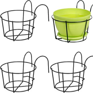 Cestini in ferro e arte appesi in metallo fioriere con sopra il supporto <span class=keywords><strong>per</strong></span> vasi di fiori con gancio da giardino <span class=keywords><strong>per</strong></span> interni esterni - Product Image 5