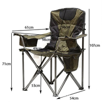 Chaise de camping et de randonnée rembourrée, légère, pliable, en métal, pour la plage, l'extérieur, l'intérieur, la pêche, avec table, poche et glacière