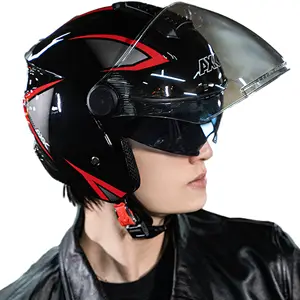 Estoque e capacete de bicicleta personalizado para homens HD lente bicicleta capacete Sunscreen lente scooter capacetes