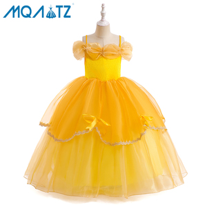 Vestito <span class=keywords><strong>da</strong></span> Principessa Giallo per <span class=keywords><strong>Bambine</strong></span>, Costume Floreale per Feste di Compleanno, Ispirato a <span class=keywords><strong>Film</strong></span> e Serie TV - Product Image 2