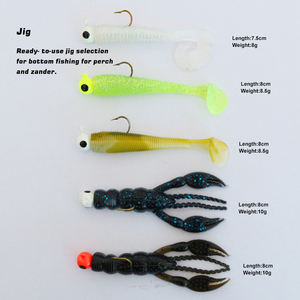 Kit de leurres de pêche d'eau douce PVC appâts durs artificiels Jigbait pour sandre carpe perche truite marlin cible pour rivières lacs ruisseaux - Product Image 3