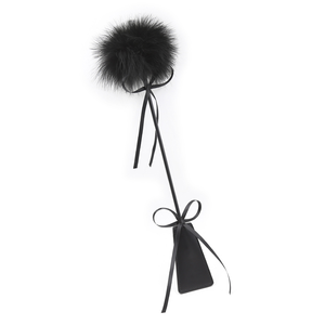 Pagaie en cuir alternative SM pour couple, pagaie en PU à plumes fines pour flirt adulte, accessoires de jeu pour couple noirs - Product Image 1