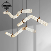 Meilleures ventes : Lustre de bar de luxe en cuivre et marbre, lampe suspendue pour table à manger, luminaire décoratif LED en laiton et albâtre