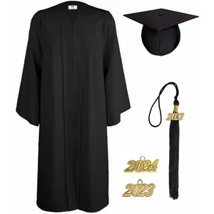 Özel Unisex mat mezuniyet elbisesi kap 2023/2024 yıl çekicilik yüksek okul için zengin renk