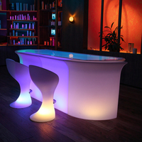 Table de Comptoir de Bar Portable et Lumineuse à LED, Moderne, pour Bar à Domicile, Salle de Sport, Café, Restaurant, Boîte de Nuit, Fête, Événement, Location de Mobilier
