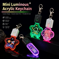 Porte-clés LED en acrylique avec logo personnalisé, lumière changeante de couleur, breloque pour sac, pour événements promotionnels, cadeaux d'entreprise et articles de fans.