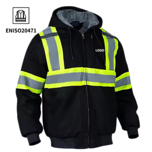 Sudadera con Capucha de Trabajo de Alta Visibilidad con Forro Polar Cálido para Invierno, Logotipo Personalizado, Ropa de Trabajo, Chaqueta Reflectante de Seguridad - Product Image 1