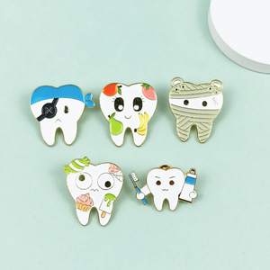 Broche Creativo para el Cuidado Dental, Diseño Personalizado de <span class=keywords><strong>Dientes</strong></span> de Dibujos Animados, Insignia de Recuerdo Dental, Pin de Solapa de Esmalte - Product Image 2