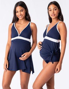 Maillot de bain une pièce en tissu, grande taille, avec jupe, <span class=keywords><strong>pour</strong></span> femmes, vêtements de maternité, à séchage rapide - Product Image 1