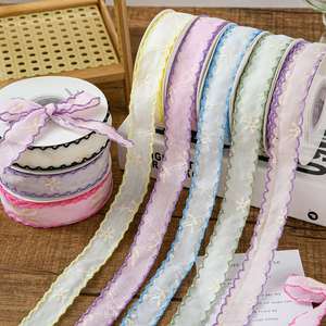ริบบิ้นผ้าลายก้างปลาขนาด 2.5 ซม. ขอบหยัก สำหรับงาน DIY ทำโบว์ติดผม เครื่องประดับเสื้อผ้า ทำกิ๊บติดผมด้วยมือ - Product Image 1