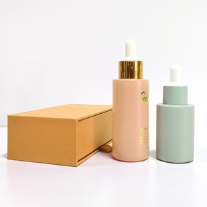 1oz 30ml Frosted Empty Flat Shoulder Hair Essential Oil Glass Dropper Bottle Skin Care Packaging Serum <b>Box</b> Screen Printing - Product Image 5