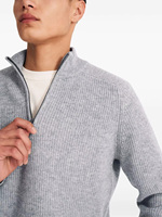 Pull en cachemire mélangé à la laine tricoté sur mesure, couleur unie, anti-rides, hiver, demi-zip, manches longues, pour homme