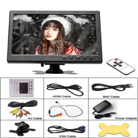 (Stock en EE. UU./UE/Reino Unido) Podofo Monitor de Coche LCD HD de 10.1" y Mini Pantalla a Color para TV o Computadora con 2 Entradas de Video y Monitor de Seguridad