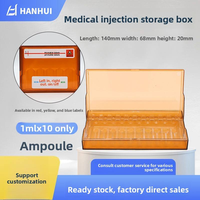 Boîte de rangement en plastique PS transparente/marron, moderne, opaque, durable, de haute qualité, pour pilules, ampoules, seringues, chariot d'urgence