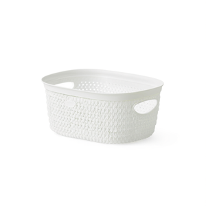Intreccio <b>Basket</b> Xs White 235x180x120mm <b>Plastic</b> Laundry Storage Container - Product Image 3