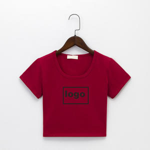 Camiseta personalizada para Mujer, Croptop Playeras, Camiseta personalizada 100% algodón, camisetas esenciales, <span class=keywords><strong>Top</strong></span> corto para Mujer - Product Image 4