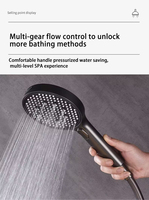 Piano noir clé ensemble de douche salle de bain affichage numérique robinet système de douche ensemble thermostatique baignoire chaud et froid LED ensemble de douche