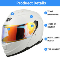 Casques de moto MY pour hommes et femmes, coque ABS rabattable, visière double à dégagement rapide, homologués ECE, toutes saisons, design graphique