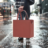 Sac isotherme pliable et portable de 20 L, imperméable, avec logo personnalisé, pour la livraison de repas, boîtes isothermes en aluminium