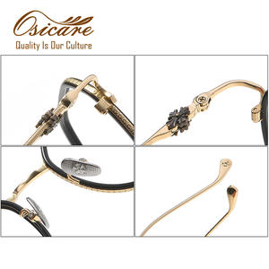 Marques <span class=keywords><strong>de</strong></span> luxe Logo personnalisé en gros Vintage Lunettes Designer Lentes Gafas Lunettes <span class=keywords><strong>de</strong></span> luxe Titane Hommes Montures <span class=keywords><strong>de</strong></span> lunettes - Product Image 4
