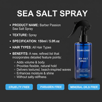 Spray capillaire texturisant et volumisant au sel marin bio pour hommes, marque privée, pour des ondulations fortes, hydratation intense et brillance naturelle
