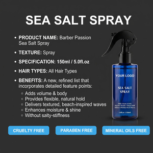 <span class=keywords><strong>Spray</strong></span> capillaire texturisant et volumisant au sel marin bio pour hommes, marque privée, pour des ondulations fortes, hydratation intense et brillance naturelle - Product Image 5