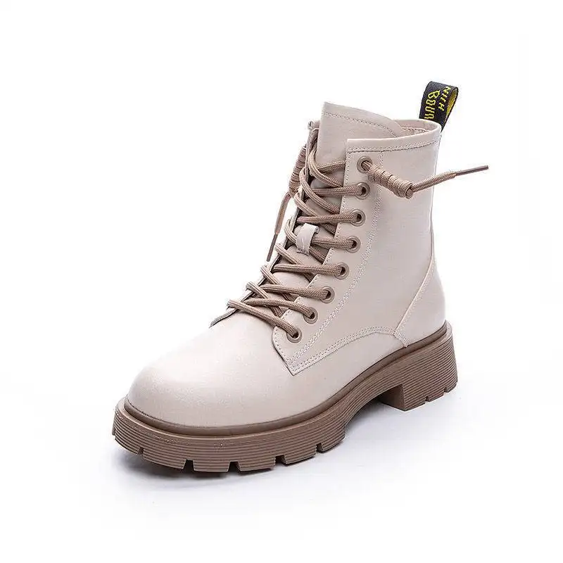 2023 autunno modern western girl cute white casual low platform heel chelsea boots caviglia da donna con fondo spesso di alta qualità