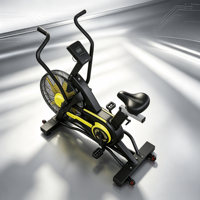 Bicicleta de Ejercicio Comercial con Resistencia por Aire y Brazos Móviles, Monitor LCD para Entrenamiento Cardiovascular de Cuerpo Completo HIIT