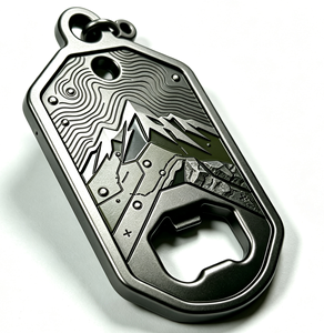 <b>Custom</b> Metal <b>Dog</b> <b>Tag</b> Key Chain Bottle Opener Carved Emblem <b>Tag</b> with Mountain Pattern - Product Image 4