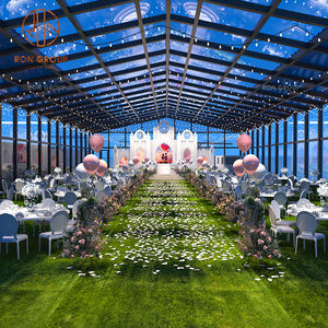 Muebles de Boda para Hotel de Lujo, Juego de Mesas y Sillas Plegables Redondas de Plástico Blanco para Banquetes, Bodas y Eventos al Aire Libre - Product Image 3