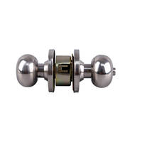 SENHOFactory Vente Directe Serrure de Porte Ronde en Acier Inoxydable 304 201 pour Entrée de Chambre et Bureau avec 3 Clés