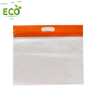 Sac d'emballage à provisions avec logo imprimé personnalisé recyclable PE poly plastique souple boucle poignée tissu métal fermeture éclair pochette