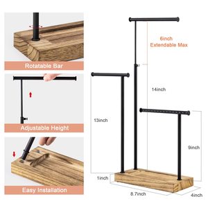 Organisateurs de cadeaux d'affichage de bijoux en bois romantique personnalisé en gros et support de bracelet de collier de stockage 100 pièces - Product Image 5