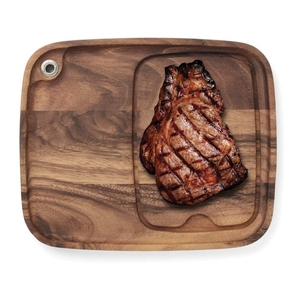 Planche à découper carrée en bois d'acacia de qualité alimentaire, durable et écologique, <span class=keywords><strong>pour</strong></span> servir les steaks, la pizza, le pain et les plats du soir – Idéale <span class=keywords><strong>pour</strong></span> les fêtes en cuisine - Product Image 1