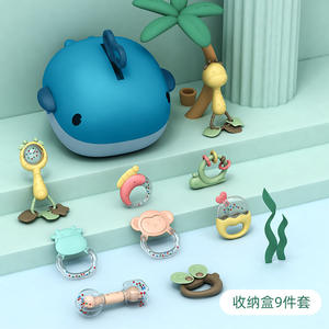 Balena fresa potabile a mano sonaglio in gomma morbida per dentizione per bambini - Product Image 4