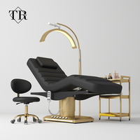Lit de spa électrique moderne Turri avec 3 moteurs, commande par pédale, design pliable en acier inoxydable pour les soins de beauté du visage, la massothérapie
