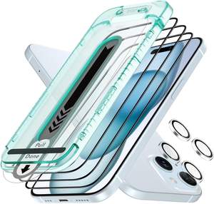 3 + 1Pack Armorite Protecteur d'écran pour iPhone 15 max Black Edge Verre trempé ultra-résistant Installation facile Cadre Laudtec - Product Image 1