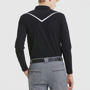 Business Style Golf Polo High Elasticity Dry Fit Fabric Embroidery Logo Design <b>Long</b> <b>Sleeve</b> Button Up <b>Shirt</b> Men Casual <b>Shirts</b> - Product Image 4