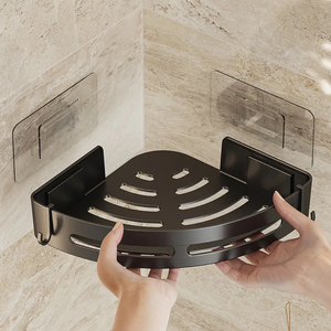 <span class=keywords><strong>Porte</strong></span>-shampooing de salle de bain adhésif sans perceuse Étagères de <span class=keywords><strong>douche</strong></span> Organisateur de rangement <span class=keywords><strong>Porte</strong></span>-serviettes d'angle Étagères murales - Product Image 5