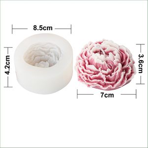 Bougie parfumée en cire de soja naturelle de luxe en forme de pivoine, aromathérapie, décoration d'intérieur, Noël, fête des pères, senteurs personnalisables - Product Image 5