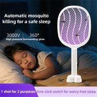 Matamoscas Eléctrico con Base de Carga, Raqueta Eléctrica Antimosquitos de 3 Capas para Oficina y Espacios Interiores, Venta al por Mayor