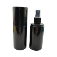 En stock – Flacon de lotion noir en PETG à paroi épaisse 30-120 ml – Distributeur haut de gamme pour soins de la peau avec tête de pompe UV/imprimée pour toner PET