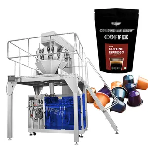 Easy to operate automatic flat bottom stand up bag coffee capsule granule packing machine