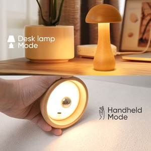 Solid Wood Mushroom Lamp Bedside Bedroom Sleeping Student Dorm Charging Night Light Creative Eye Care Gift LED Desk Light - Product Image 4