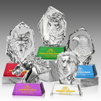 Trophée Noble Iceberg en cristal K9 transparent avec différentes bases pour les championnats sportifs, les récompenses d'entreprise et l'affichage de souvenirs